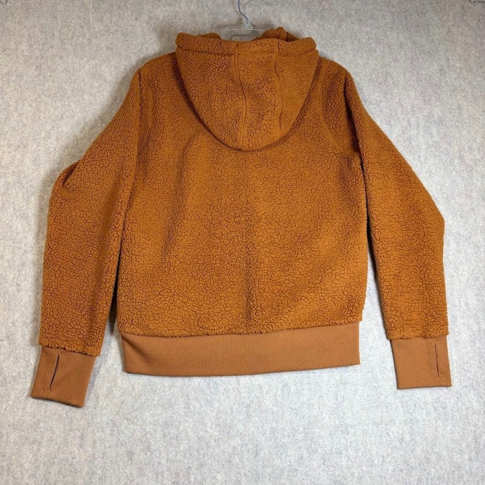 Athleta Tugga Sherpa Hoodie Womens Small Brown Polyester‎ Fleece Pullover Cozy - Picture 9 of 10